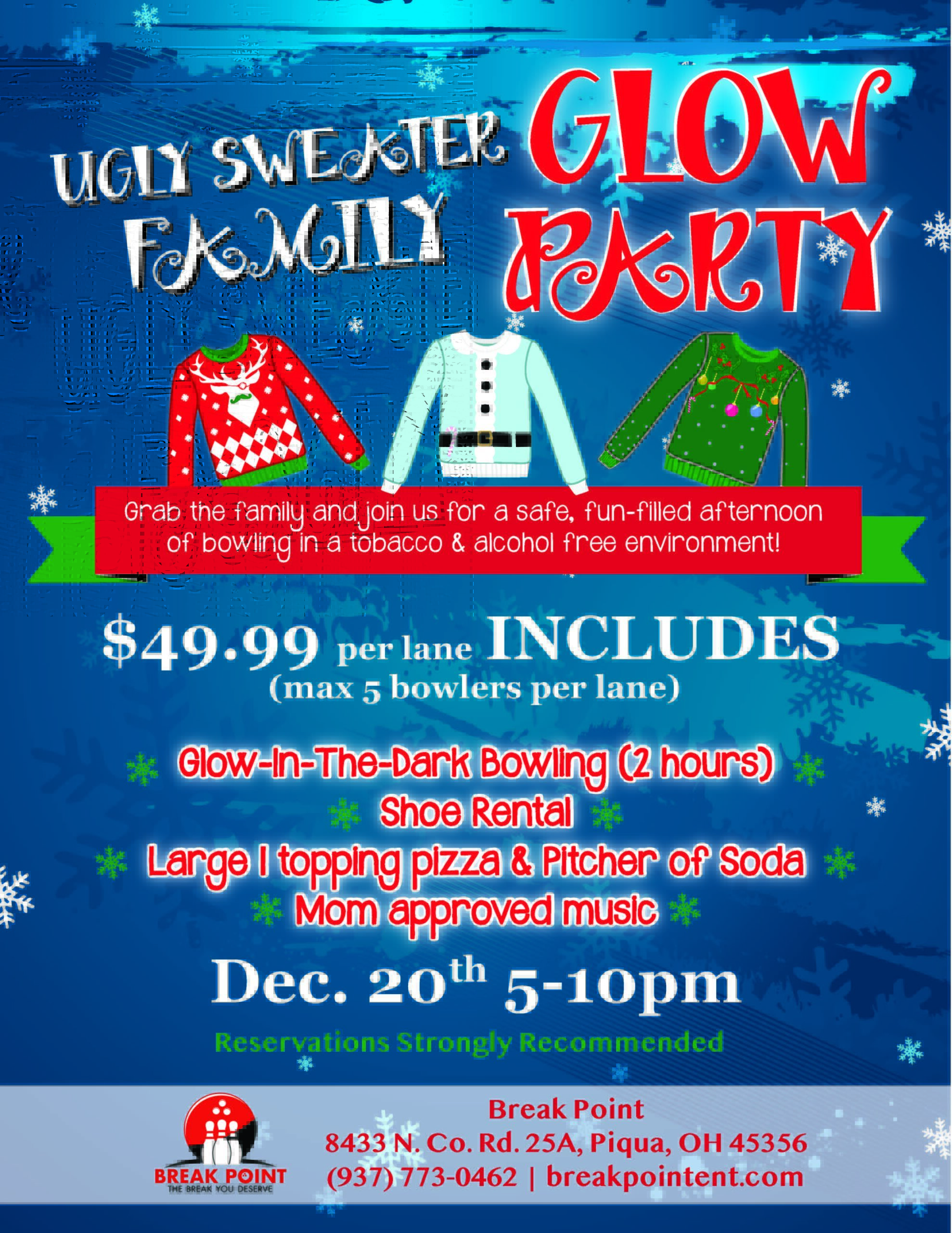 Ugly Sweater Family Glow Party